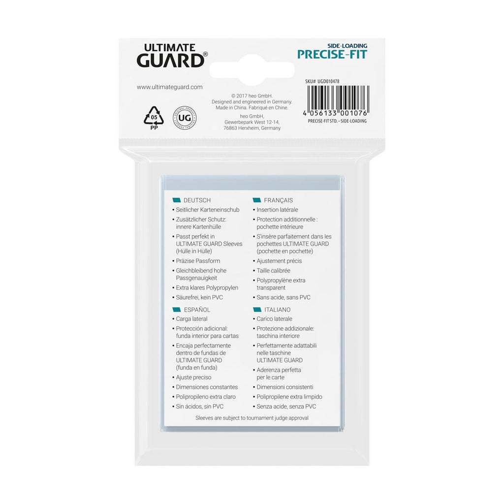 Productafbeelding Ultimate Guard Precise-Fit Sleeves Standard Size (100) - Side-Loading