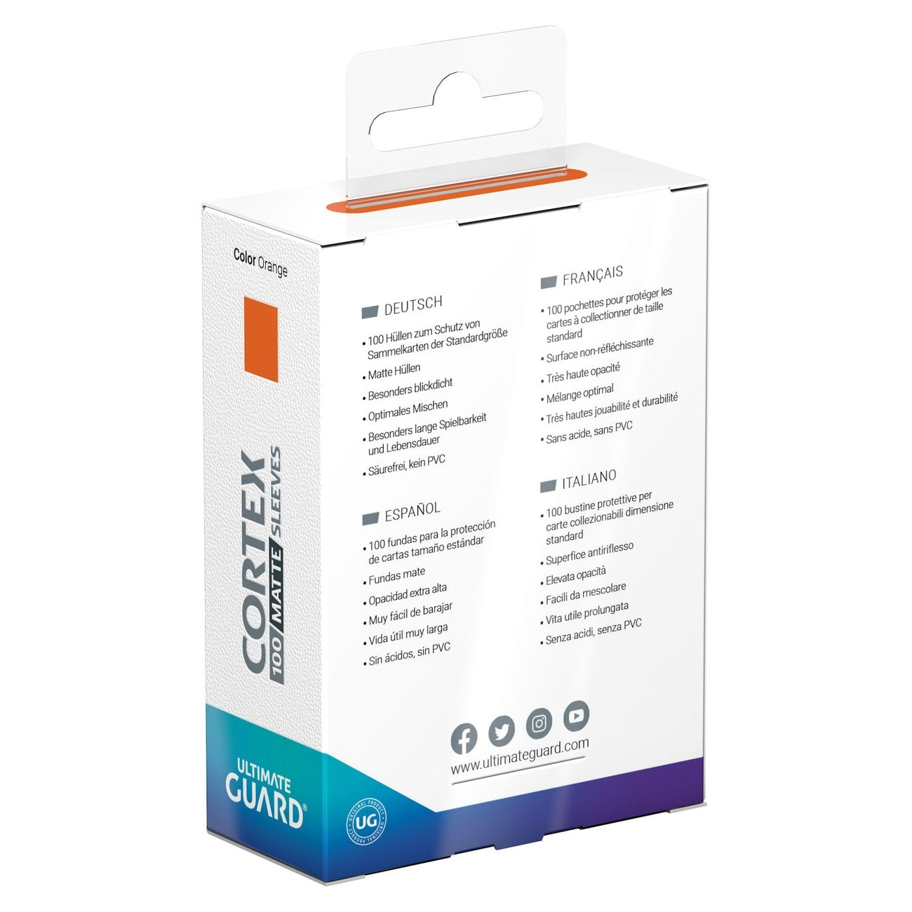 Productafbeelding Ultimate Guard Cortex Sleeves Mat Standaardformaat (100) - Oranje