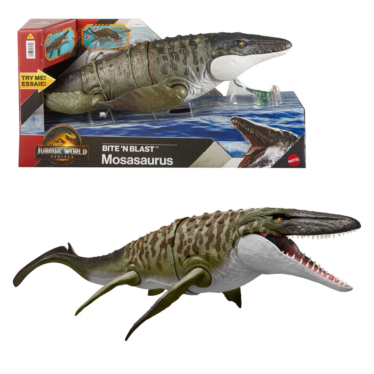 Productafbeelding Jurassic World: Rebirth Actiefiguur Bite 'n Blast Mosasaurus 65 cm