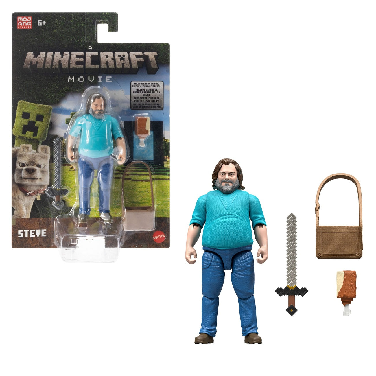 Productafbeelding Een Minecraft-film actiefiguur Steve 10 cm