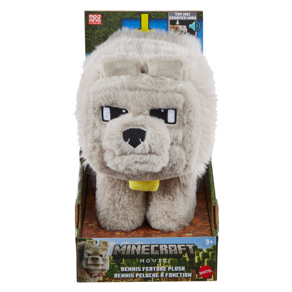 Productafbeelding Een Minecraft-film pluchefiguur met geluid Dennis de Wolf 20 cm