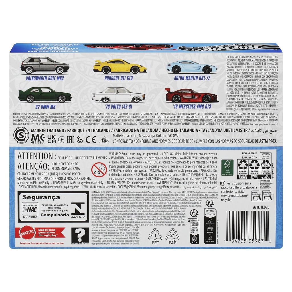 Productafbeelding Hot Wheels Silver Series Die-Cast Voertuigen 6-pack 1/64 Euro Style