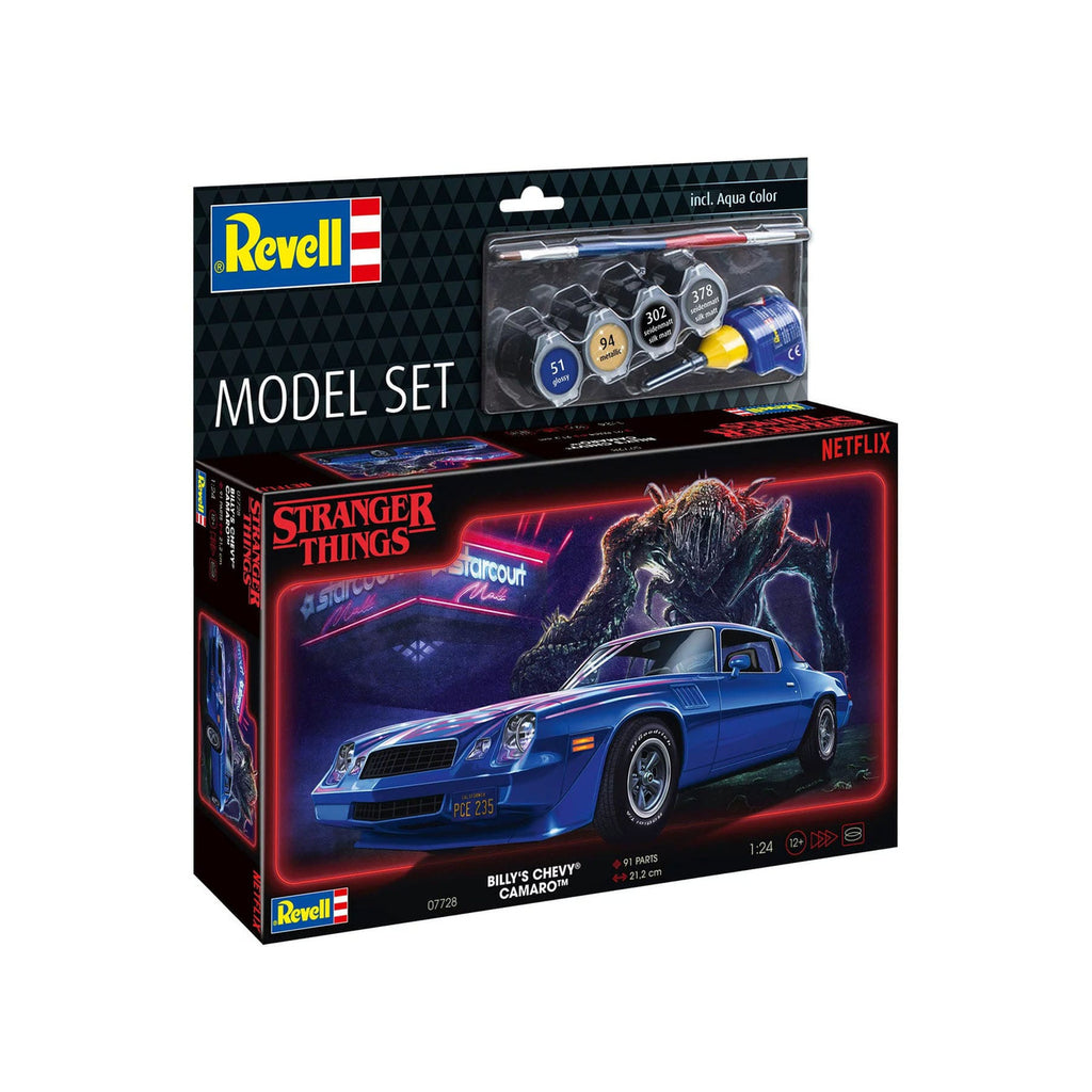 Productafbeelding Stranger Things Modelbouwset 1/25 Chevy Camaro Z/28 (Aqua Color) 19 cm