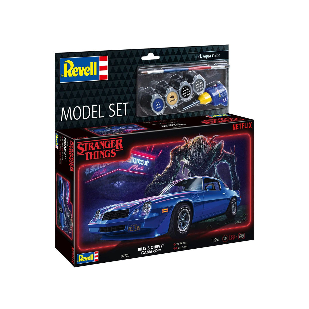 Productafbeelding Stranger Things Modelbouwset 1/25 Chevy Camaro Z/28 (Aqua Color) 19 cm