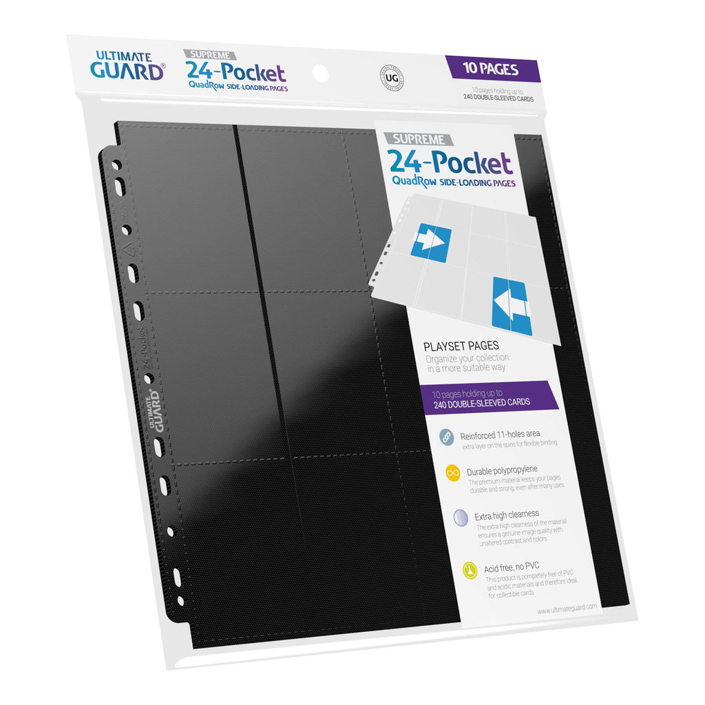 Productafbeelding Ultimate Guard 24-Pocket QuadRow Pagina's Side-Loading (10) - Zwart