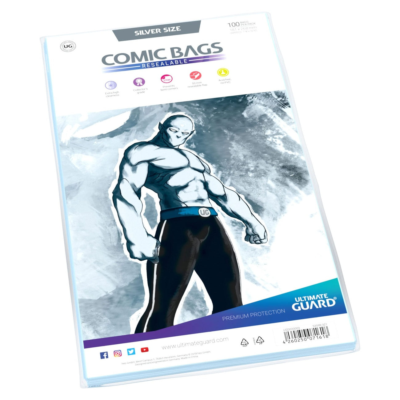 Productafbeelding Ultimate Guard Comic Bags hersluitbaar (100) - Silver Size