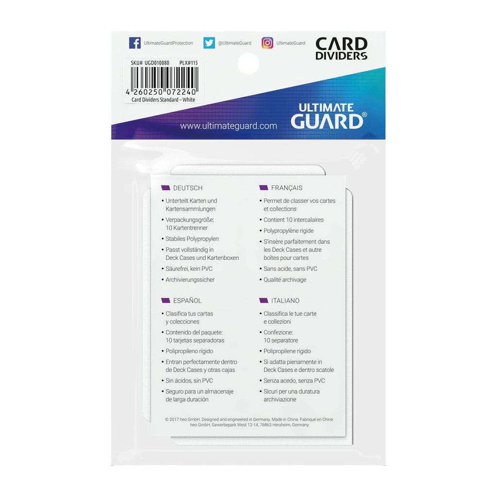 Productafbeelding Ultimate Guard Kaartscheiders Standaardformaat (10) - Wit