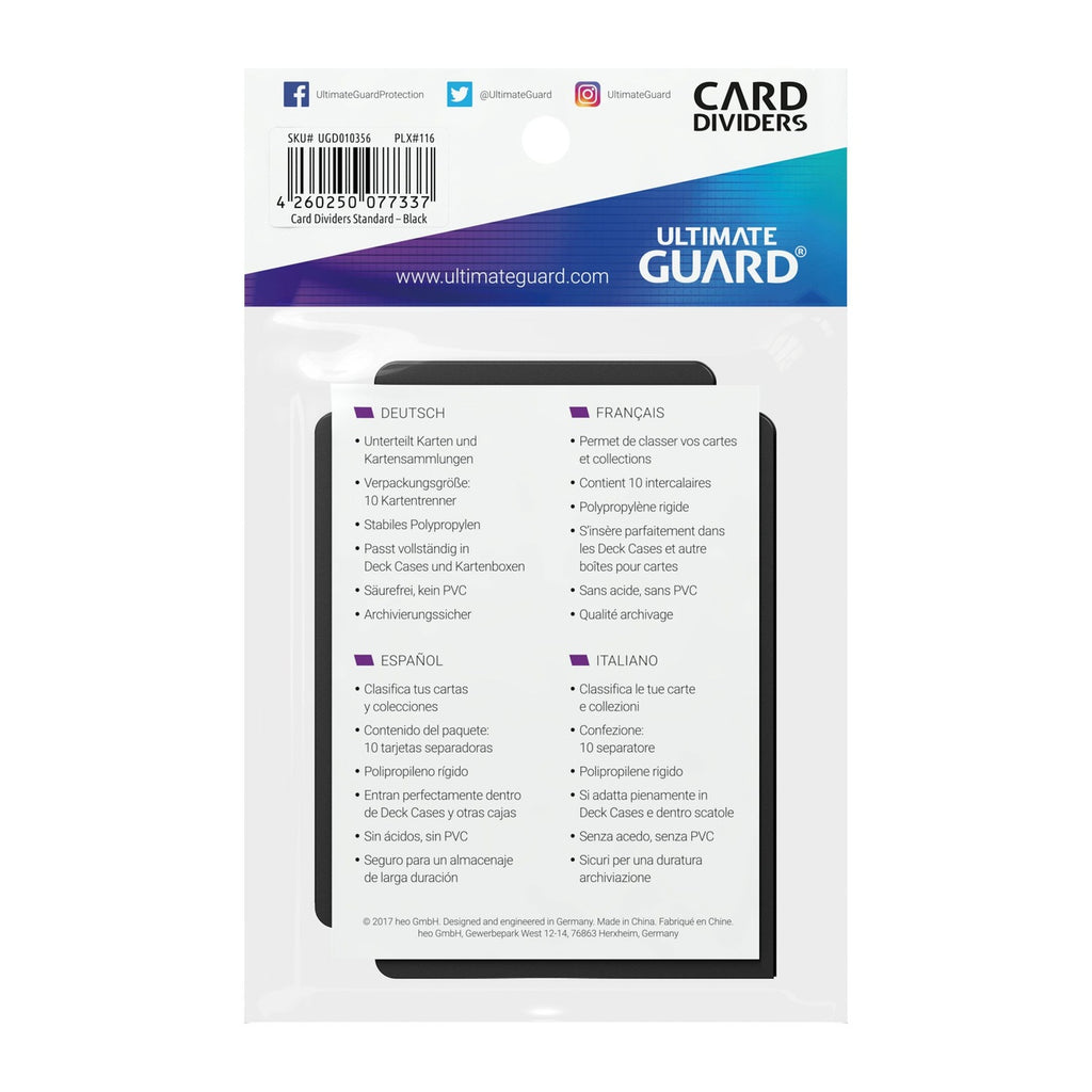 Productafbeelding Ultimate Guard Kaartverdeler Standaard Formaat (10) - Zwart