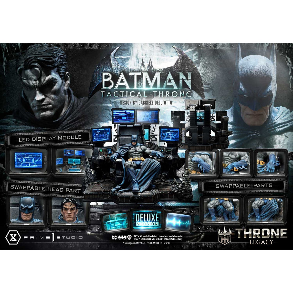 Productafbeelding DC Comics Throne Legacy Collection Statue 1/3 Batman Tactical Throne Deluxe Bonus Version 57 cm