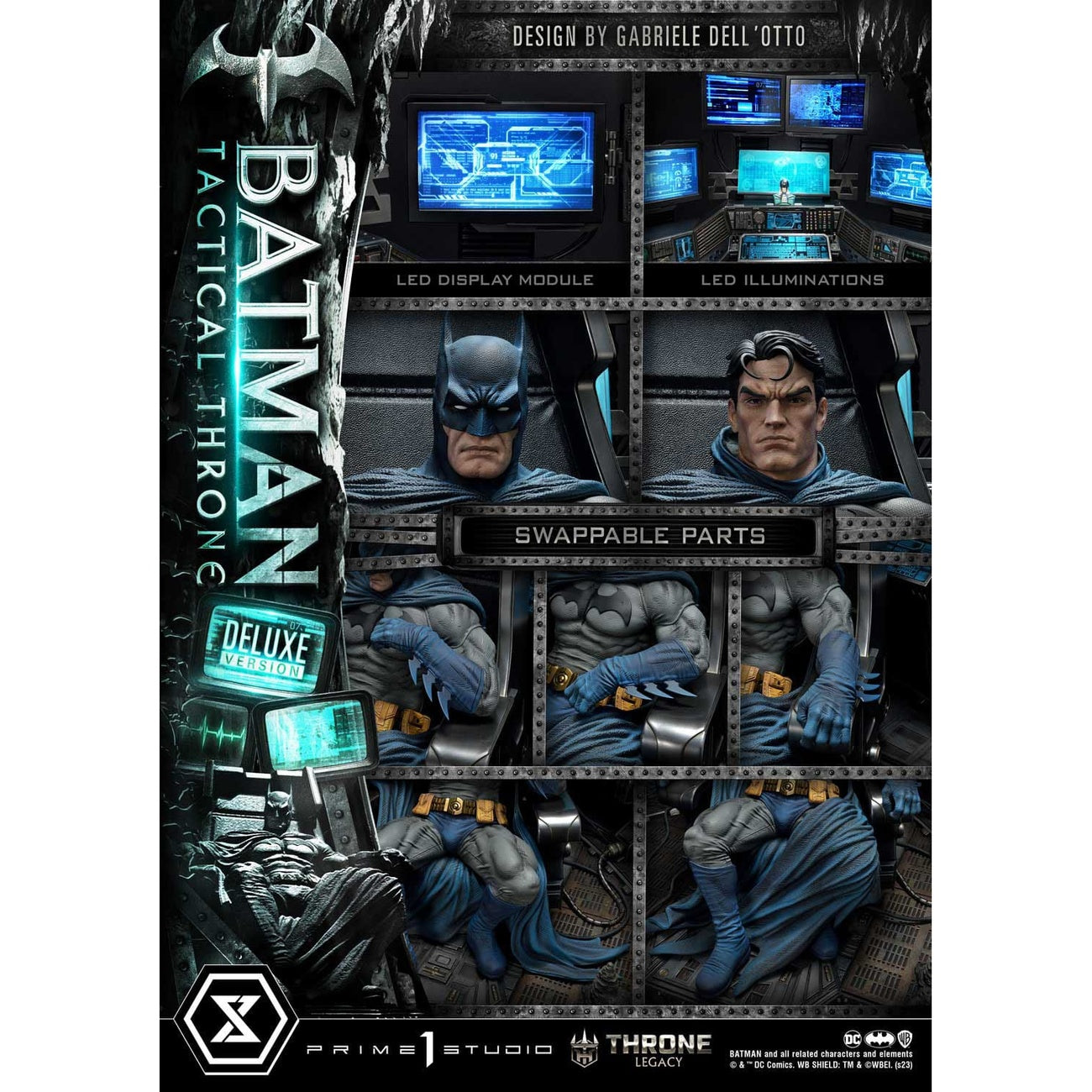 Productafbeelding DC Comics Throne Legacy Collection Statue 1/3 Batman Tactical Throne Deluxe Bonus Version 57 cm