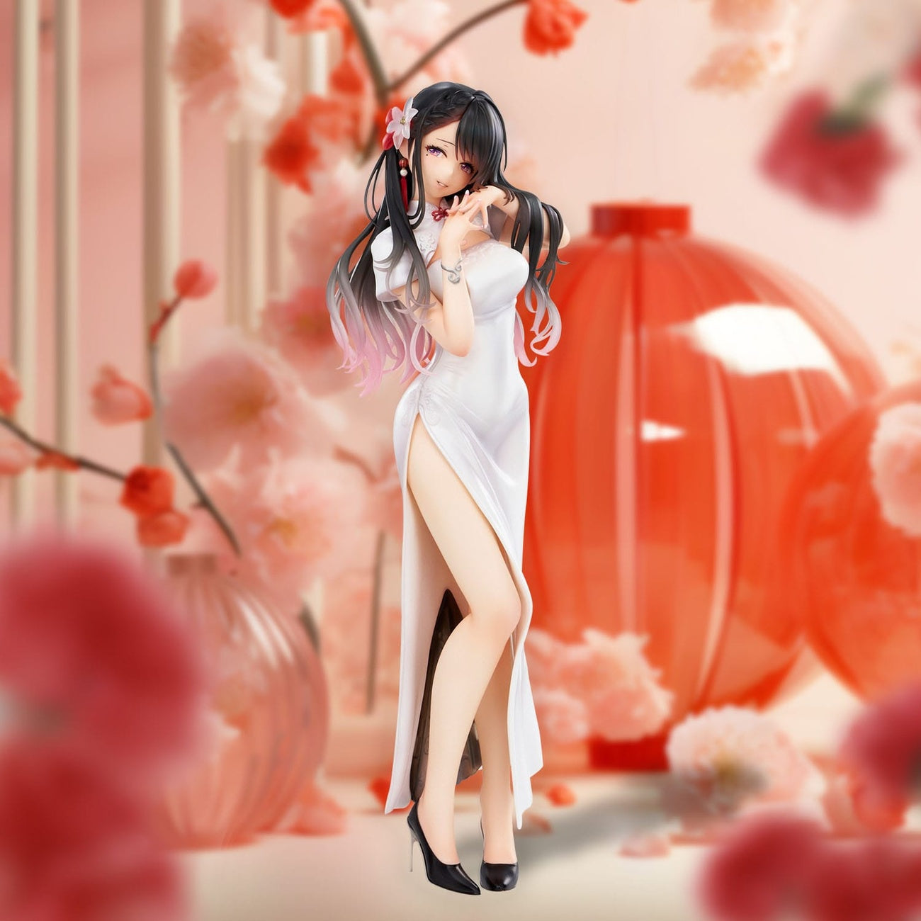 Productafbeelding Originele illustratie PVC-beeld Mai Okuma illustration Healing-Type White Chinese Dress Lady 26 cm