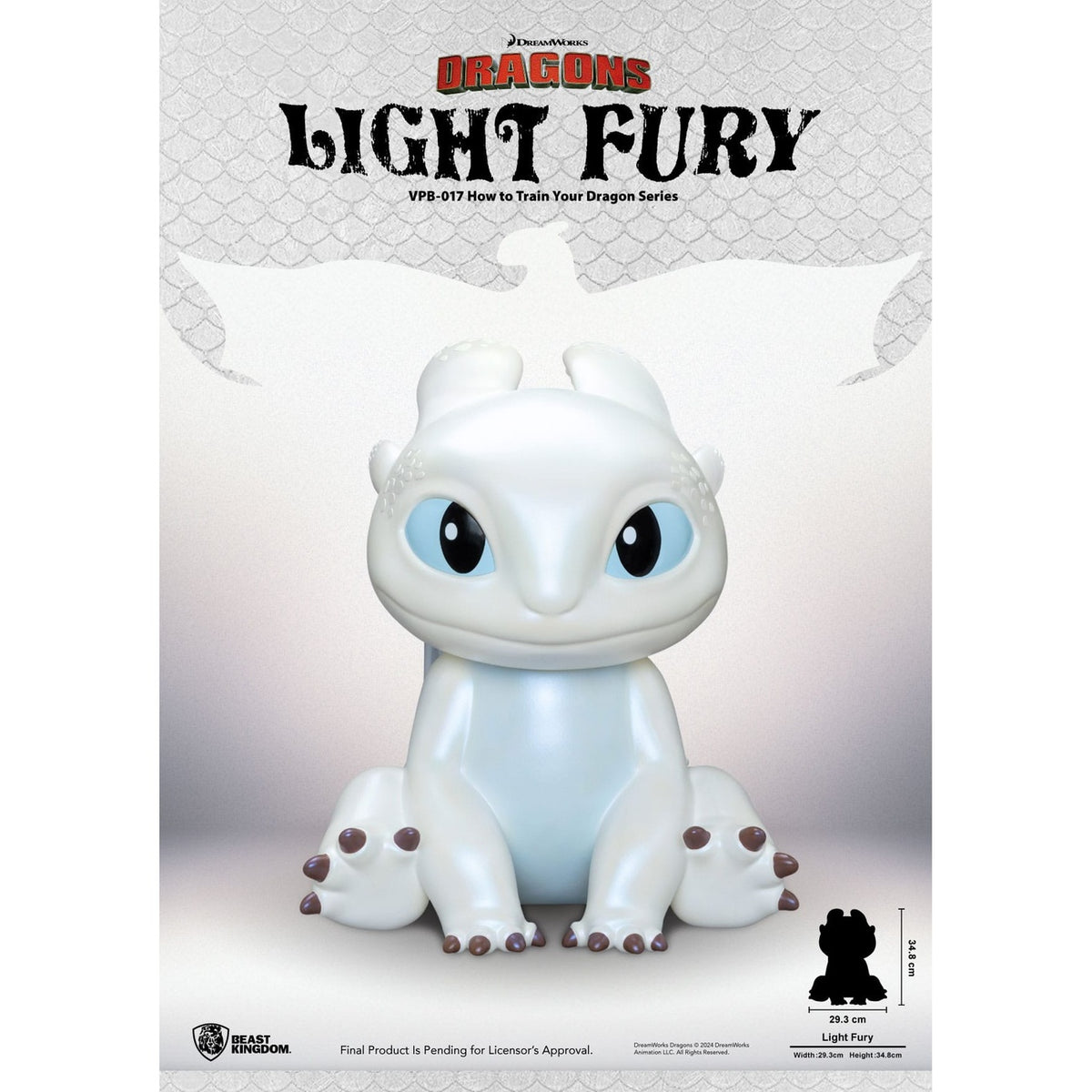 Productafbeelding How to Train Your Dragon Functionele Figuur Spaarpot Light Fury 35 cm