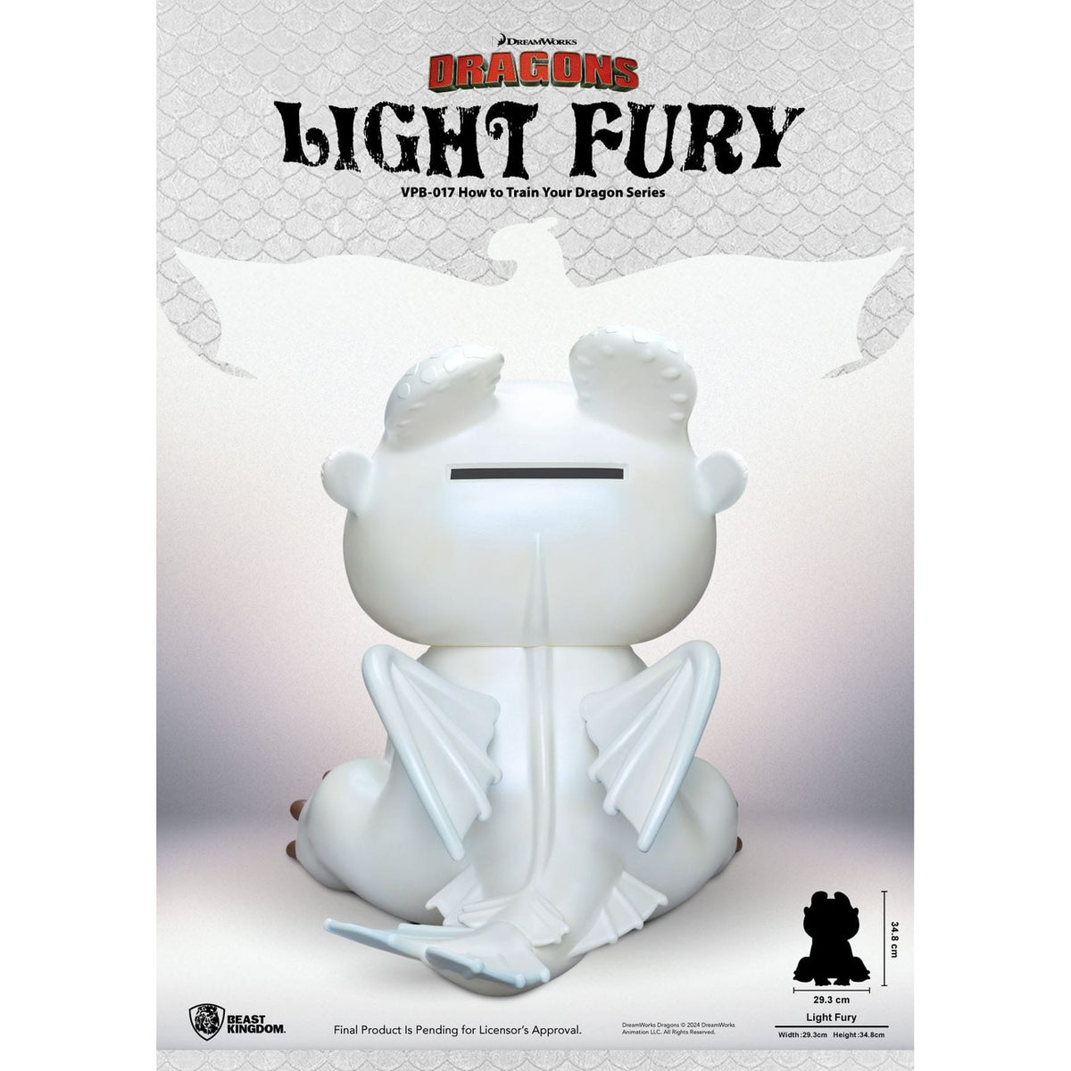 Productafbeelding How to Train Your Dragon Functionele Figuur Spaarpot Light Fury 35 cm