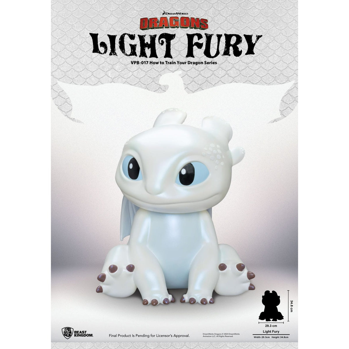 Productafbeelding How to Train Your Dragon Functionele Figuur Spaarpot Light Fury 35 cm