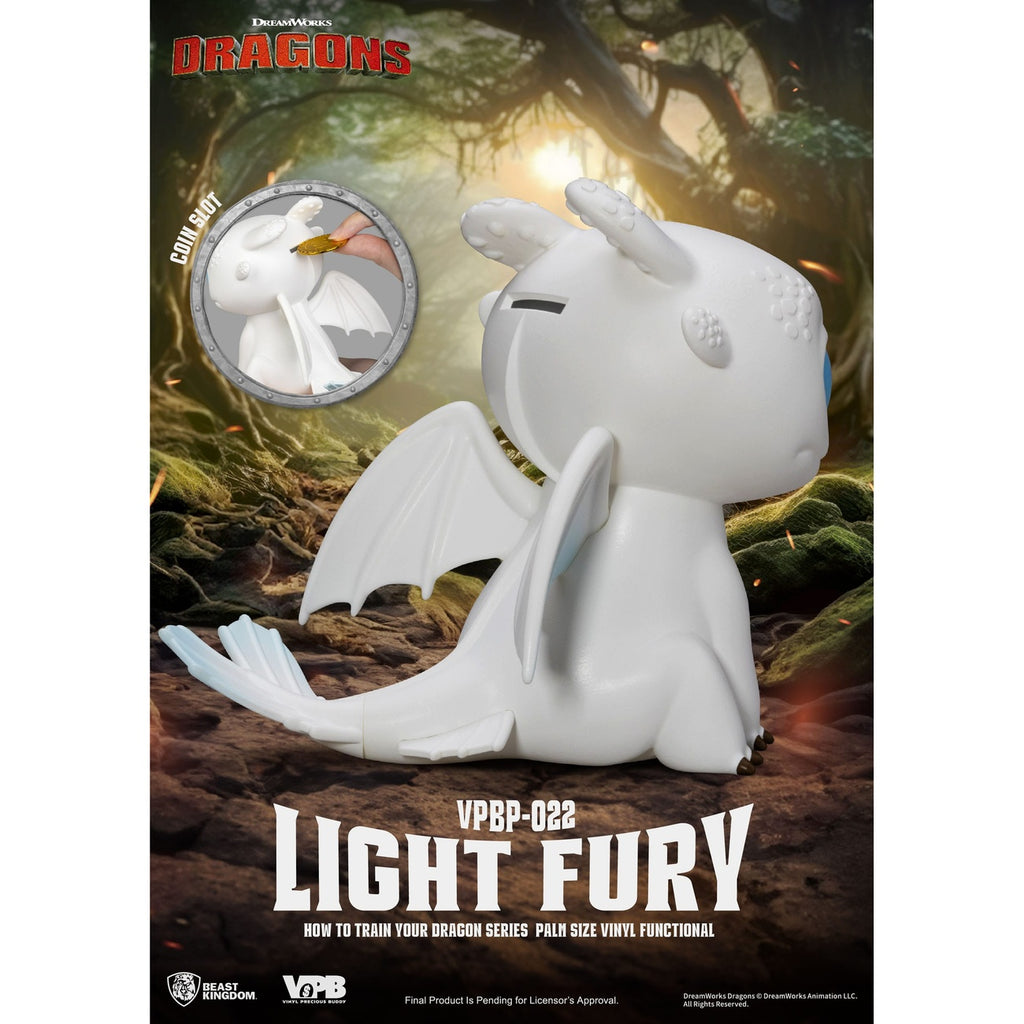 Productafbeelding How to Train Your Dragon Piggy Vinyl Spaarpot Light Fury 12 cm
