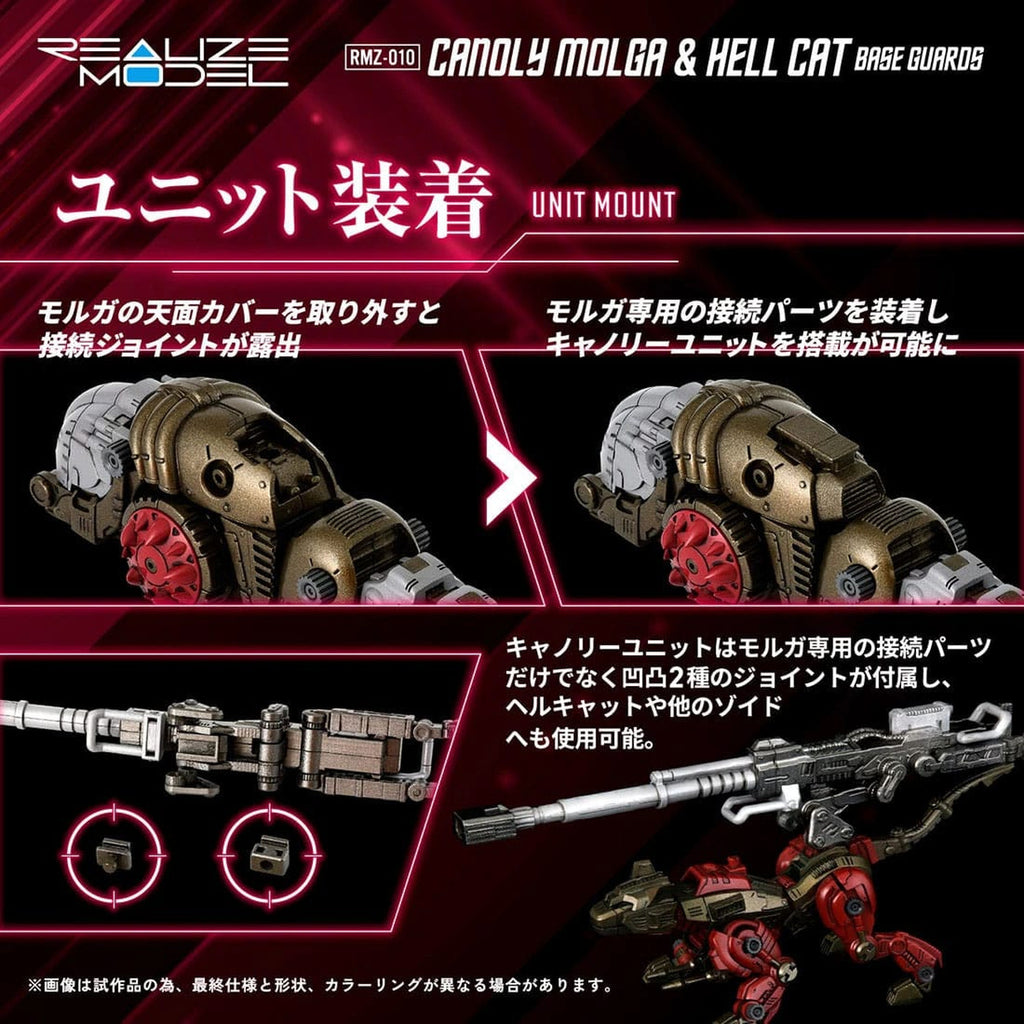 Productafbeelding Zoids Plastic Model Kits 2-pack 1/100 RMZ-010 Canoly Molga & Hell Cat Base Guards Sets 20 cm