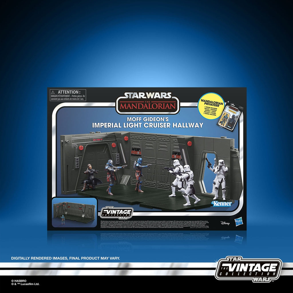 Productafbeelding Star Wars: The Mandalorian Vintage Collection Moff Gideons Imperial Light Cruiser Hallway met Mandalorian Privateer Act