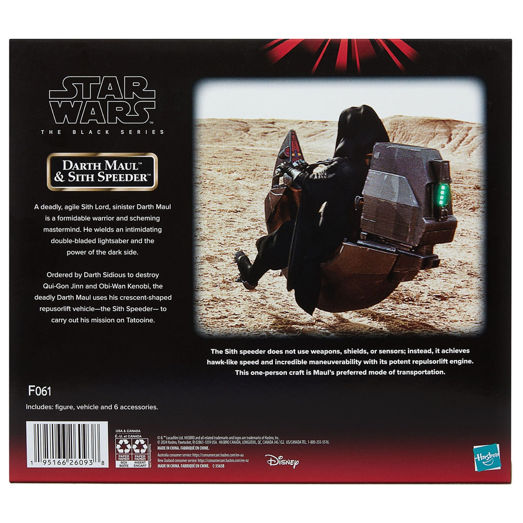 Productafbeelding Star Wars Episode I Black Series Voertuig met Darth Maul Actiefiguur & Sith Speeder 25th Anniversary
