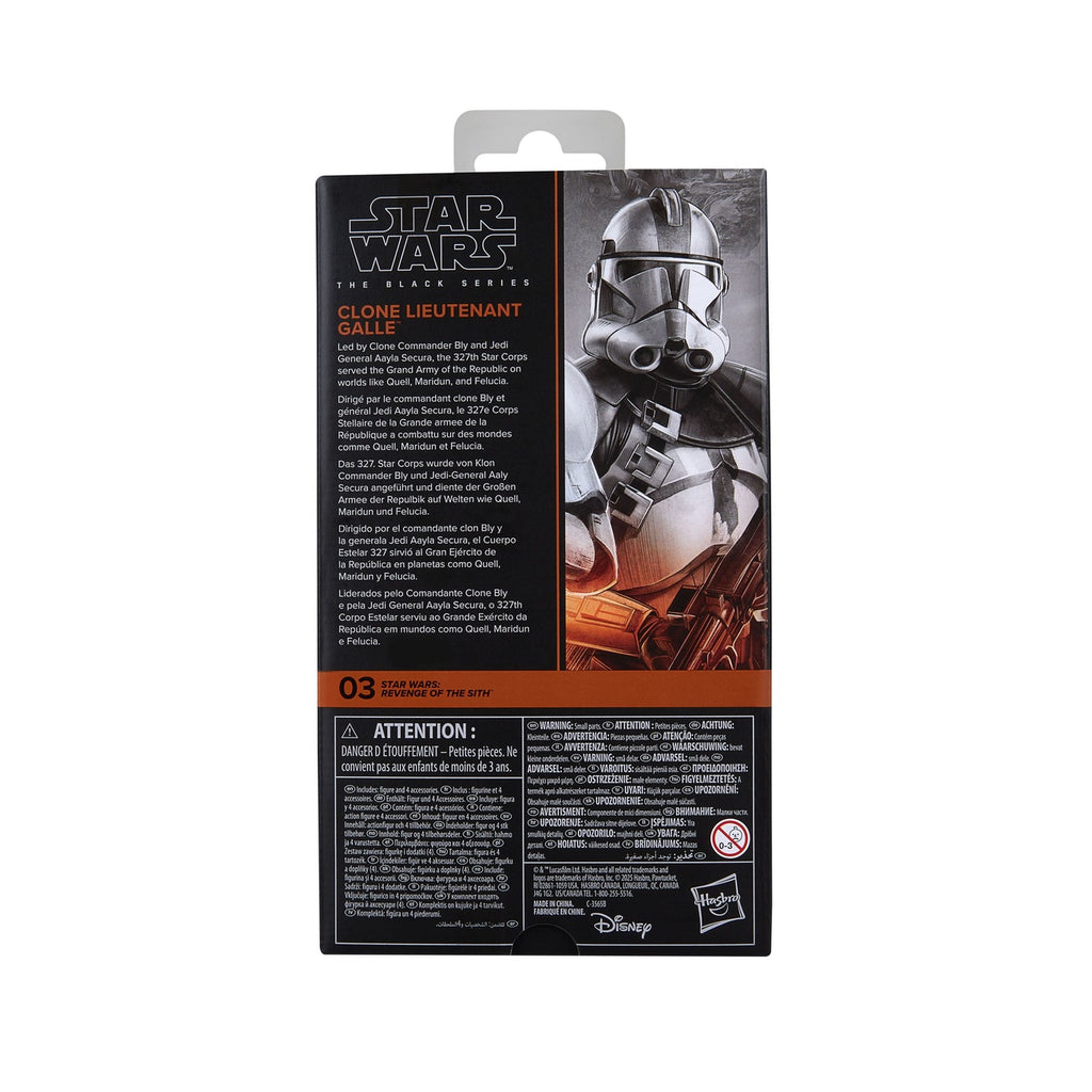 Productafbeelding Star Wars Episode III Black Series Actiefiguur Clone Lieutenant Galle 15 cm