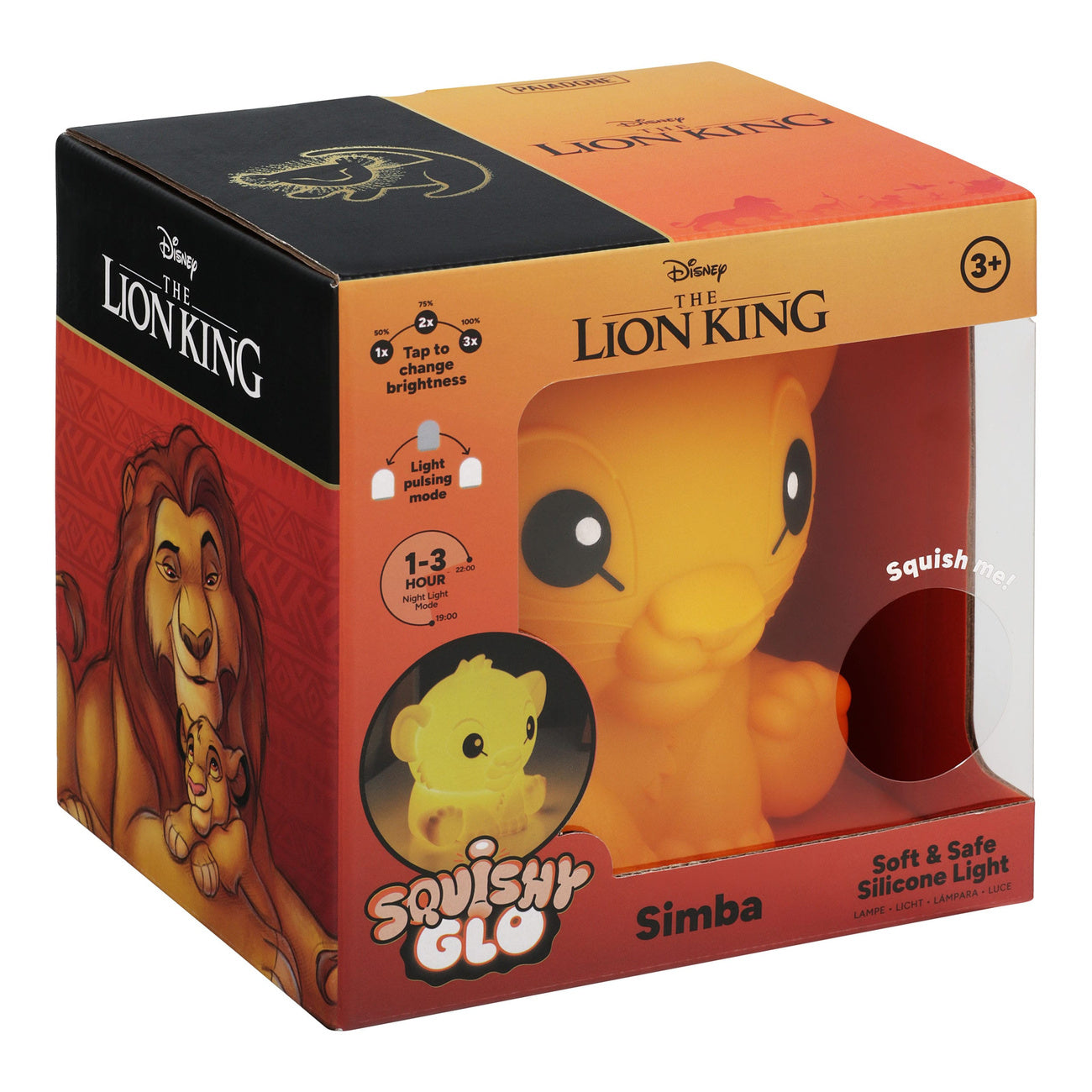 Productafbeelding Disney Squishy Glo siliconen lamp De Leeuwenkoning Simba 15 cm