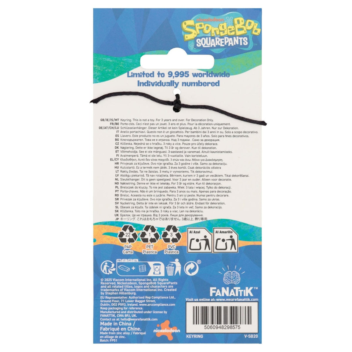 Productafbeelding SpongeBob SquarePants Sleutelhanger Driver License Limited Edition