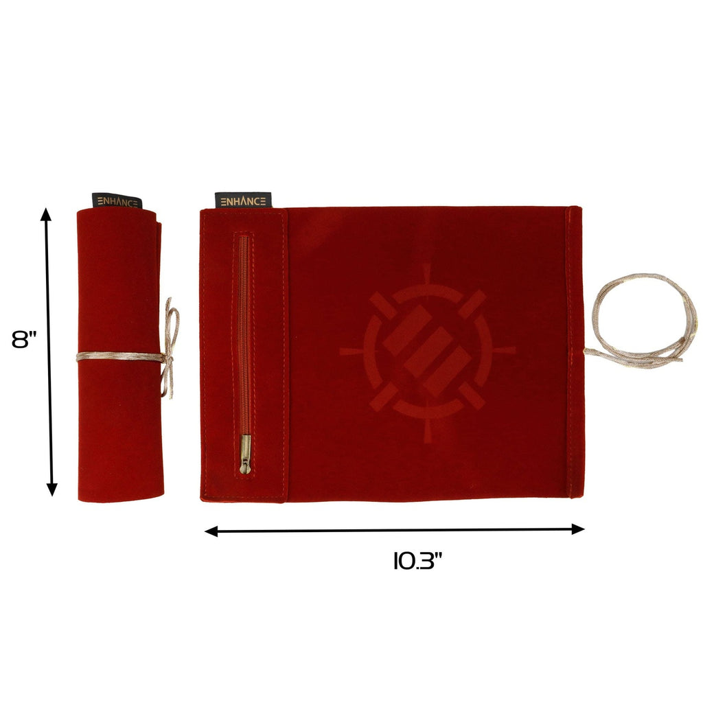 Productafbeelding Enhance Tabletop Roll on a Scroll dobbelsteenzak met dobbelstenen rood