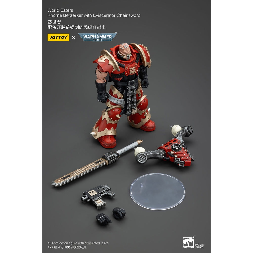 Productafbeelding Warhammer 40k Actiefiguur 1/18 World Eaters Khorne Berzerker with Eviscerator Chainsword 13 cm
