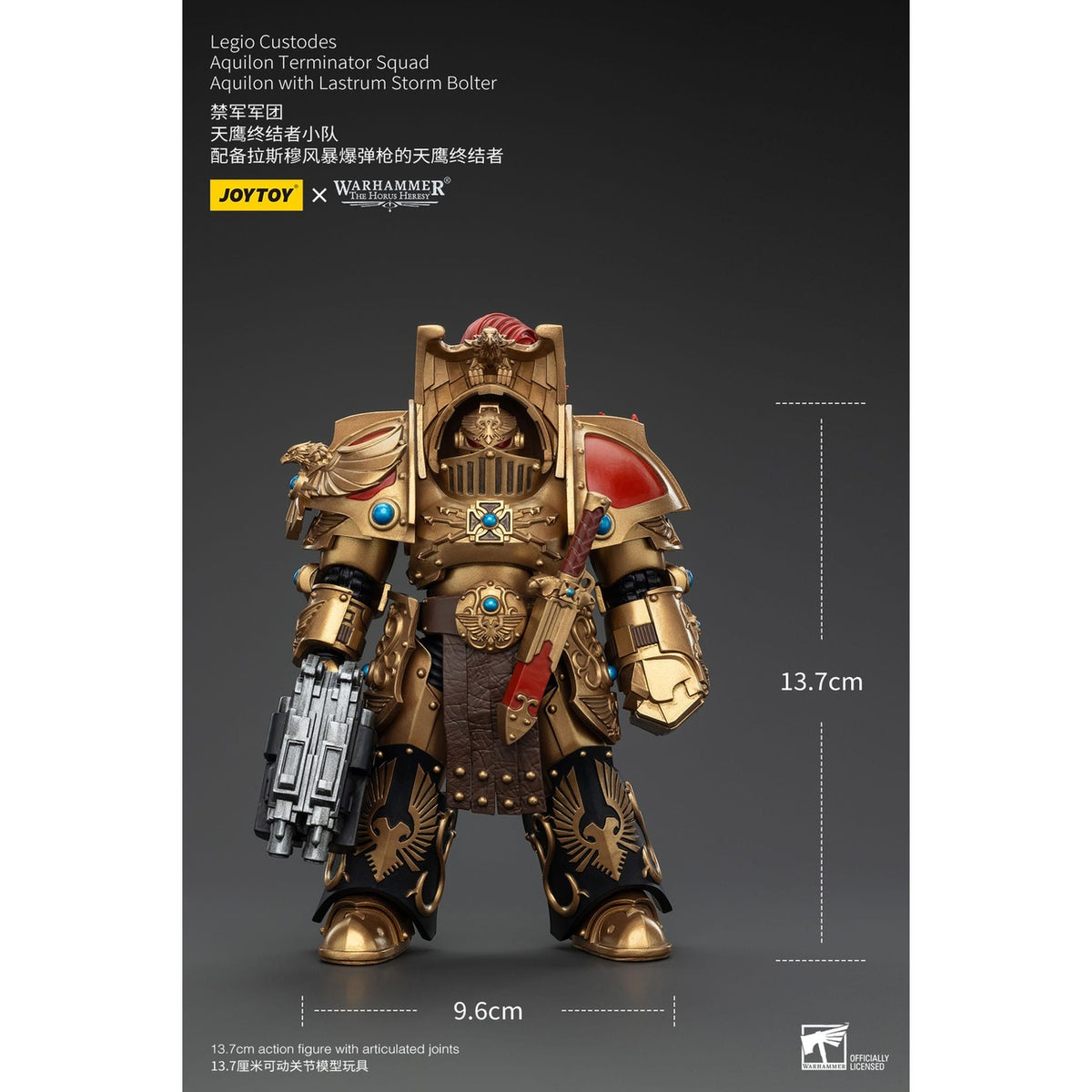 Productafbeelding Warhammer The Horus Heresy actiefiguur 1/18 Legio Custodes Aquilon Terminator Squad Aquilon met Lastrum Storm Bolter 14