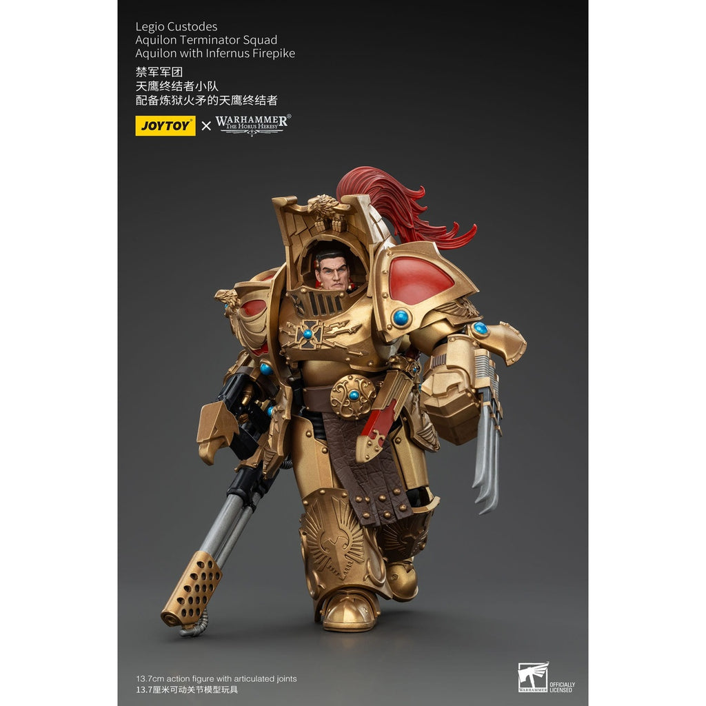 Product image Warhammer The Horus Heresy Action Figure 1/18 Legio Custodes Aquilon Terminator Squad Aquilon with Infernus Firepike 14 cm