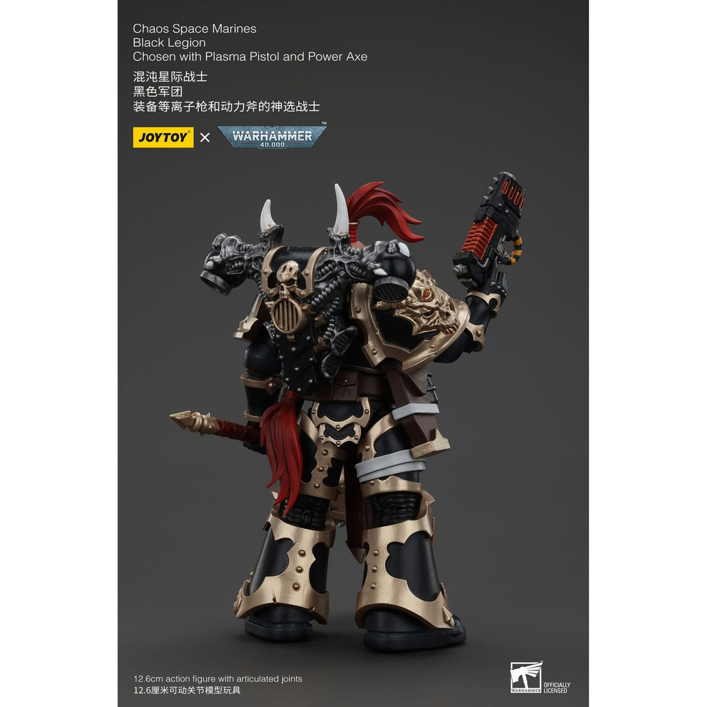 Productafbeelding Warhammer 40k actiefiguur Chaos Space Marines Black Legion Chosen met plasma pistol en power axe 20 cm