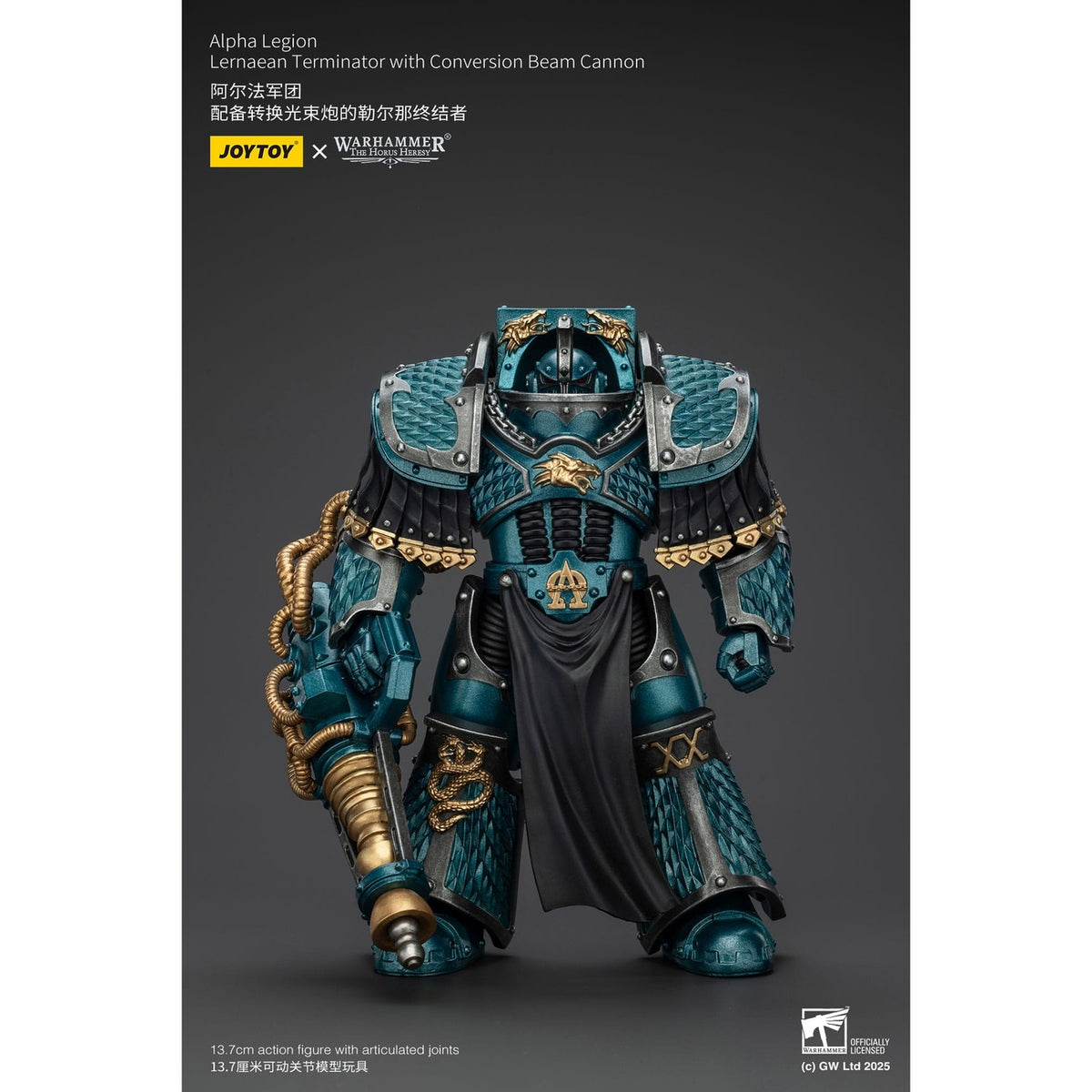 Productafbeelding Warhammer The Horus Heresy actiefiguur Alpha Legion Lernaean Terminator met Conversion Beam Cannon 20 cm