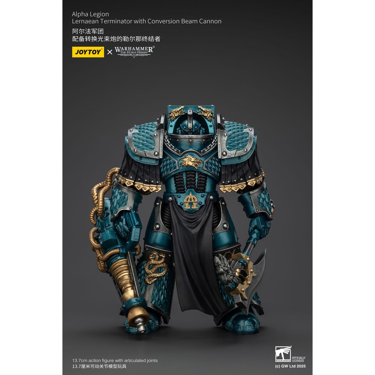 Productafbeelding Warhammer The Horus Heresy actiefiguur Alpha Legion Lernaean Terminator met Conversion Beam Cannon 20 cm