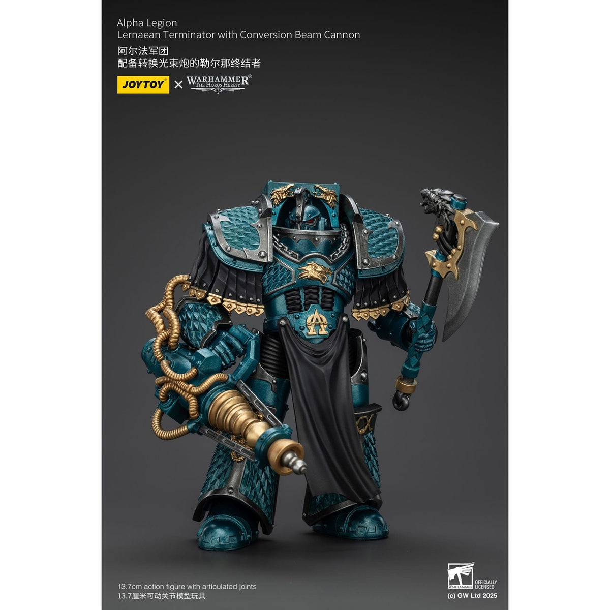 Productafbeelding Warhammer The Horus Heresy actiefiguur Alpha Legion Lernaean Terminator met Conversion Beam Cannon 20 cm