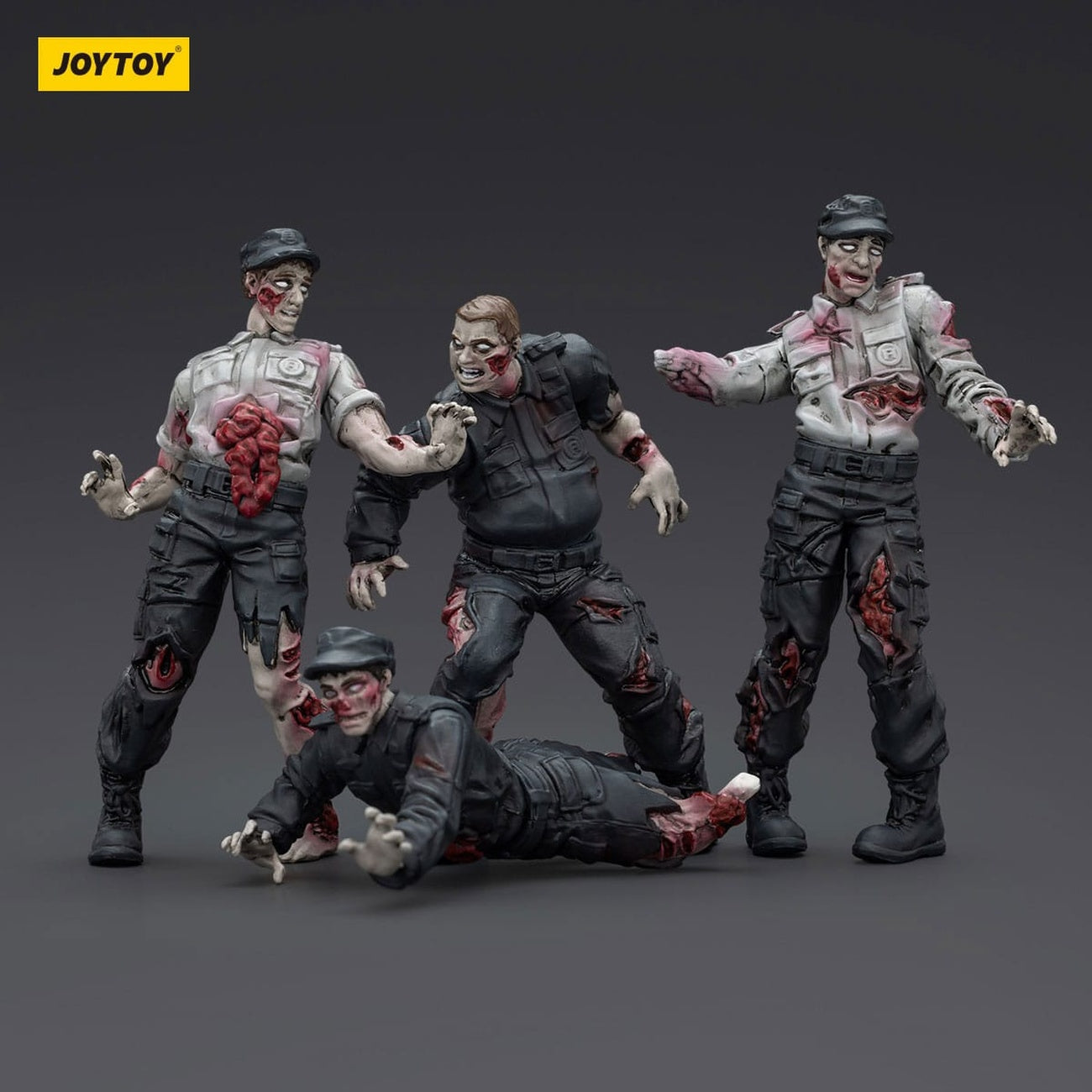 Productafbeelding Zombie Dark Source Actiefiguren 4-pack Security Guards 8 cm