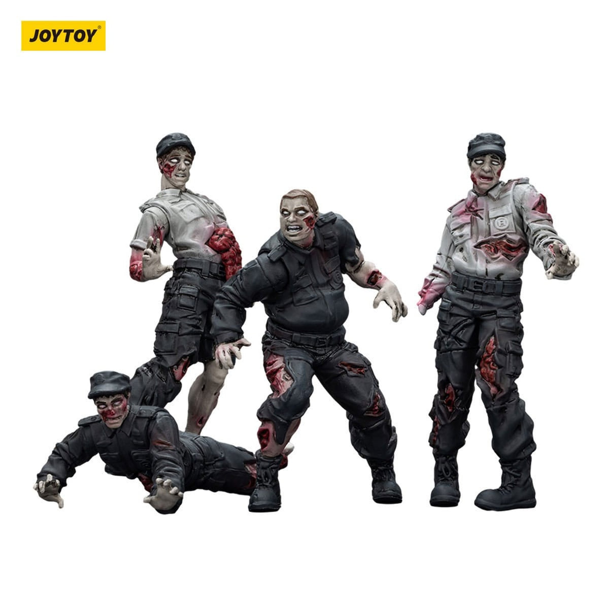 Productafbeelding Zombie Dark Source Actiefiguren 4-pack Security Guards 8 cm