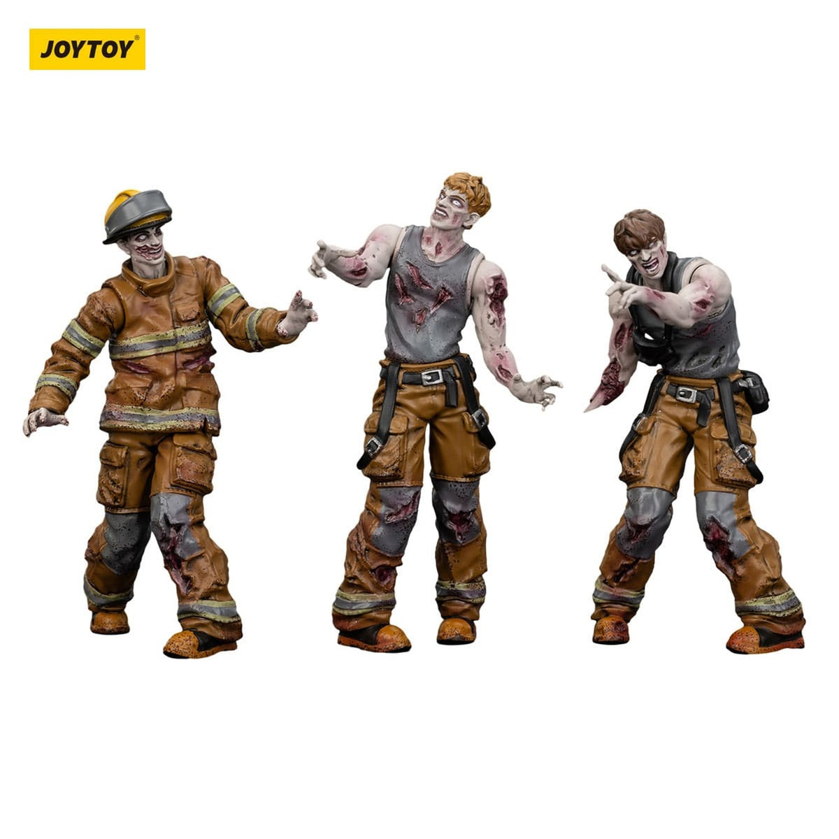 Productafbeelding Zombie Dark Source actiefiguren 3-pack Firefighters 8 cm