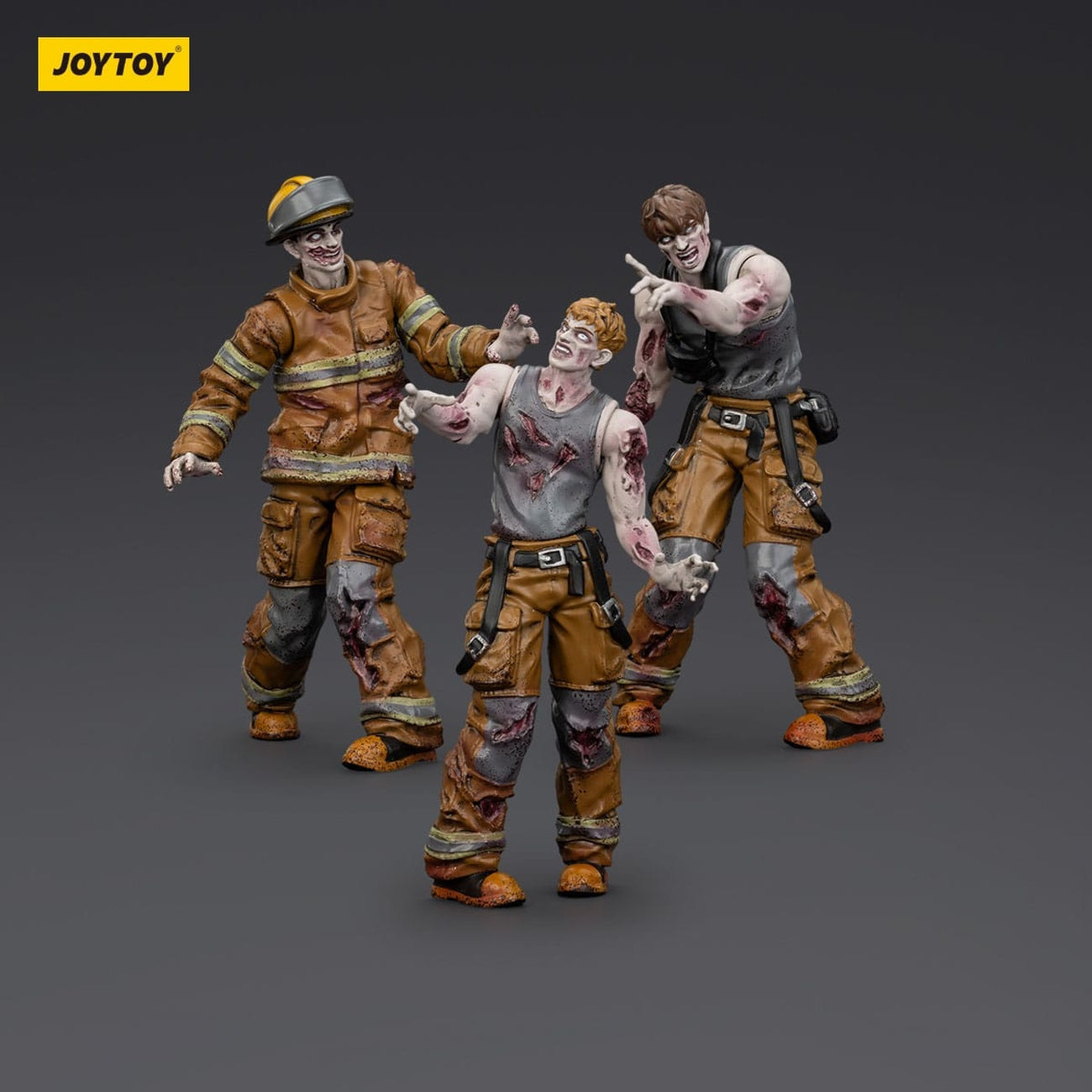 Productafbeelding Zombie Dark Source actiefiguren 3-pack Firefighters 8 cm