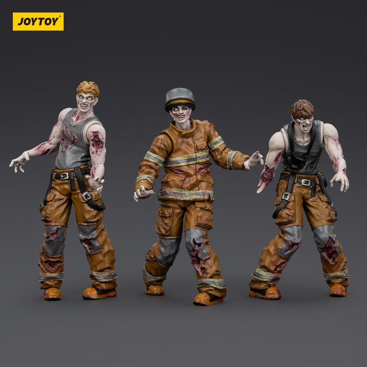 Productafbeelding Zombie Dark Source actiefiguren 3-pack Firefighters 8 cm