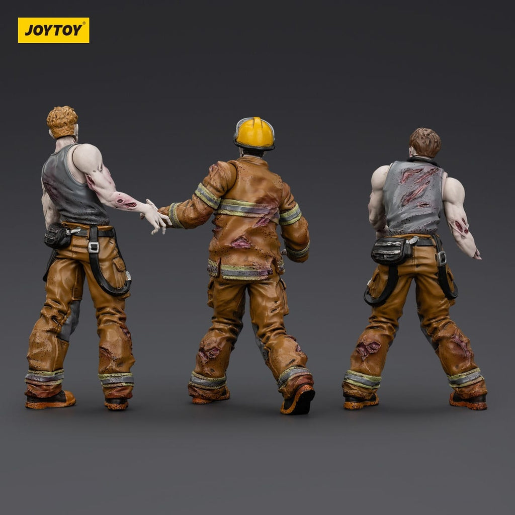 Productafbeelding Zombie Dark Source actiefiguren 3-pack Firefighters 8 cm