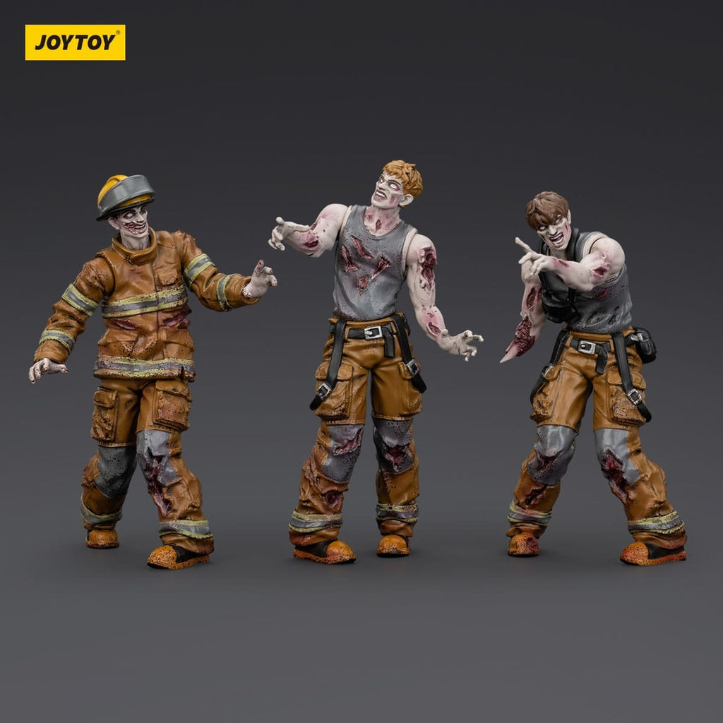 Productafbeelding Zombie Dark Source actiefiguren 3-pack Firefighters 8 cm