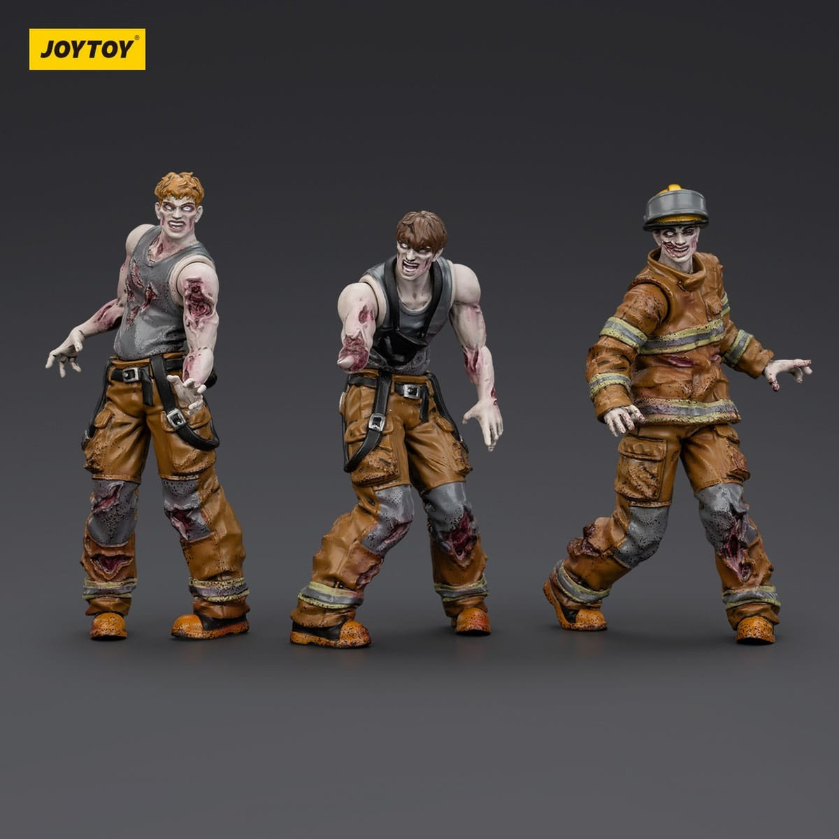 Productafbeelding Zombie Dark Source actiefiguren 3-pack Firefighters 8 cm