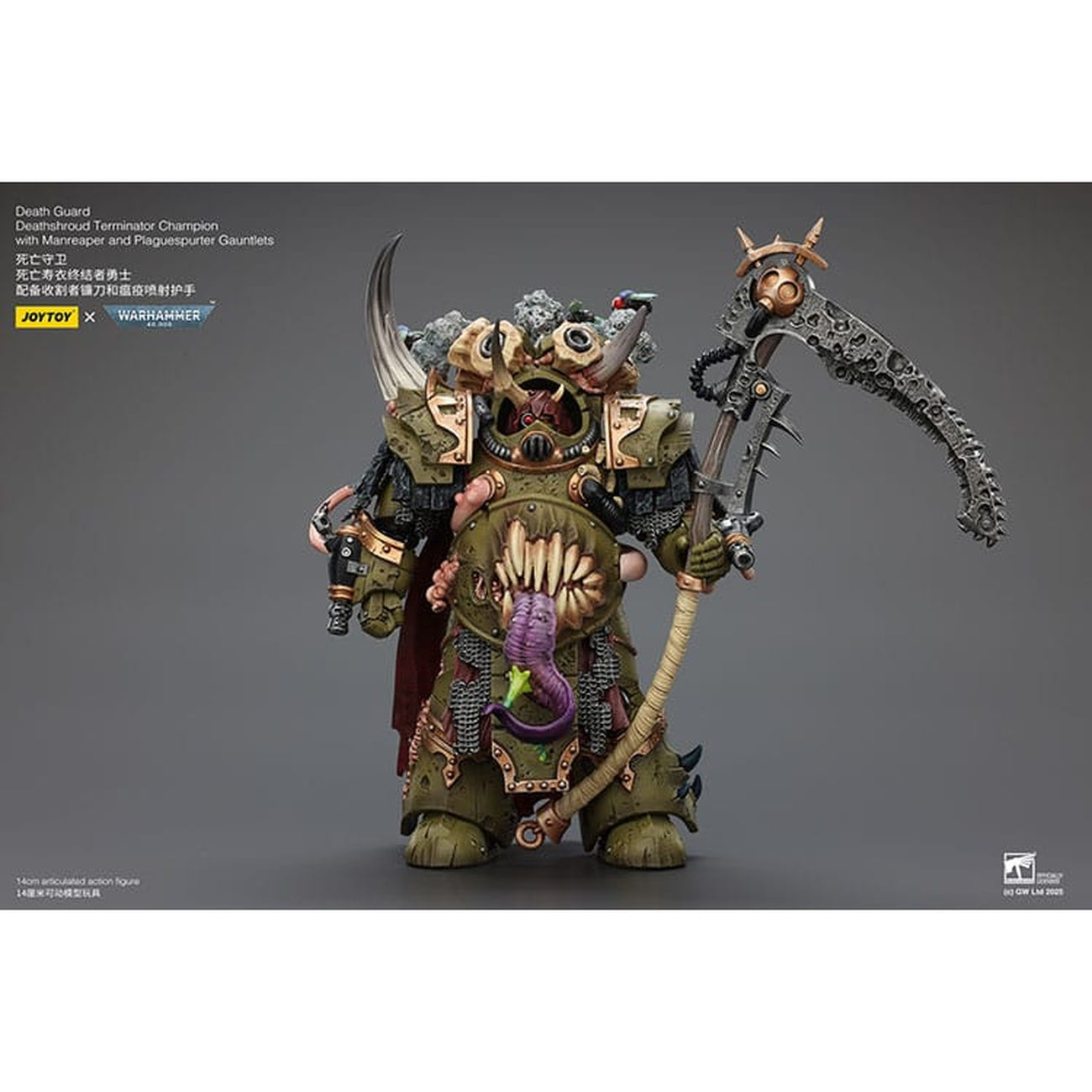 Product image Warhammer 40K Action Figure 1/18 Death Guard Deathshroud Terminator Champion with Manreaper and Plaguespurter Gauntlets 14 cm