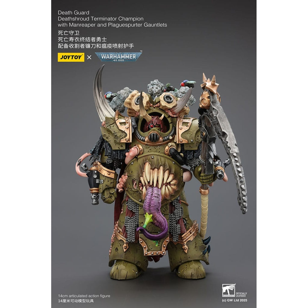 Product image Warhammer 40K Action Figure 1/18 Death Guard Deathshroud Terminator Champion with Manreaper and Plaguespurter Gauntlets 14 cm