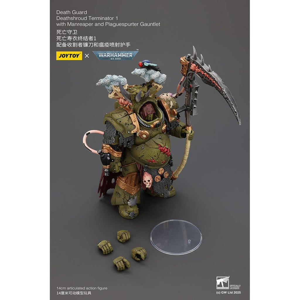 Product image Warhammer 40k Action Figure 1/18 Death Guard Deathshroud Terminator 1 with Manreaper and Plaguespurter Gauntlet 14 cm