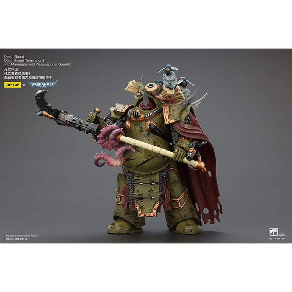Product image Warhammer 40k Action Figure 1/18 Death Guard Deathshroud Terminator 2 with Manreaper and Plaguespurter Gauntlet 14 cm