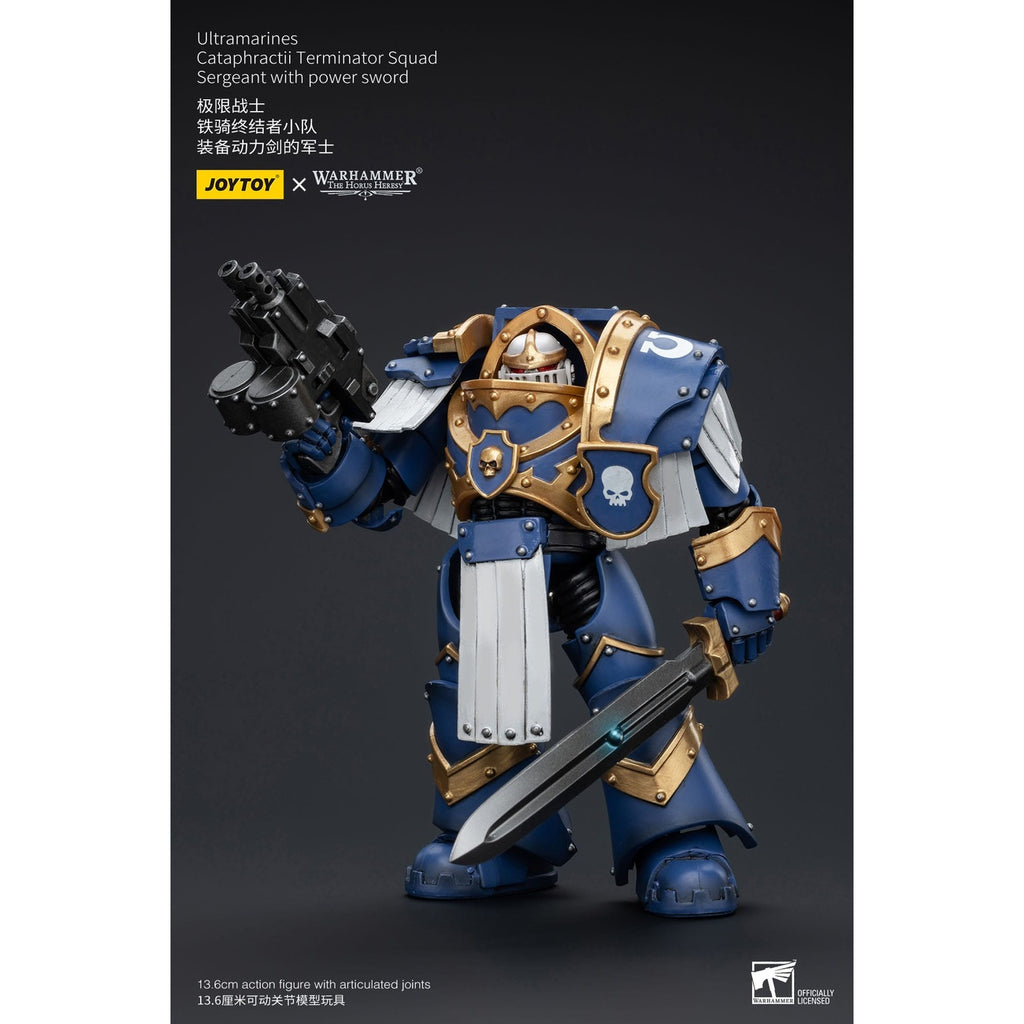 Productafbeelding Warhammer The Horus Heresy Actiefiguur 1/18 Ultramarines Cataphractii Terminator Squad Sergeant with Power Sword 14 cm