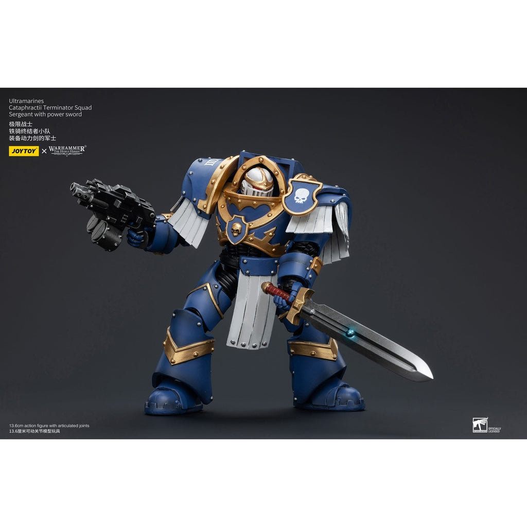 Productafbeelding Warhammer The Horus Heresy Actiefiguur 1/18 Ultramarines Cataphractii Terminator Squad Sergeant with Power Sword 14 cm