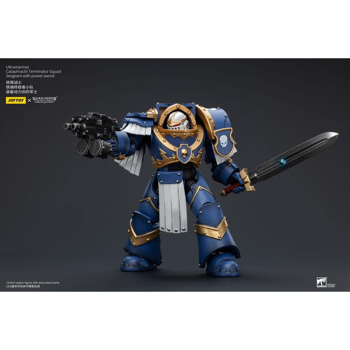 Productafbeelding Warhammer The Horus Heresy Actiefiguur 1/18 Ultramarines Cataphractii Terminator Squad Sergeant with Power Sword 14 cm