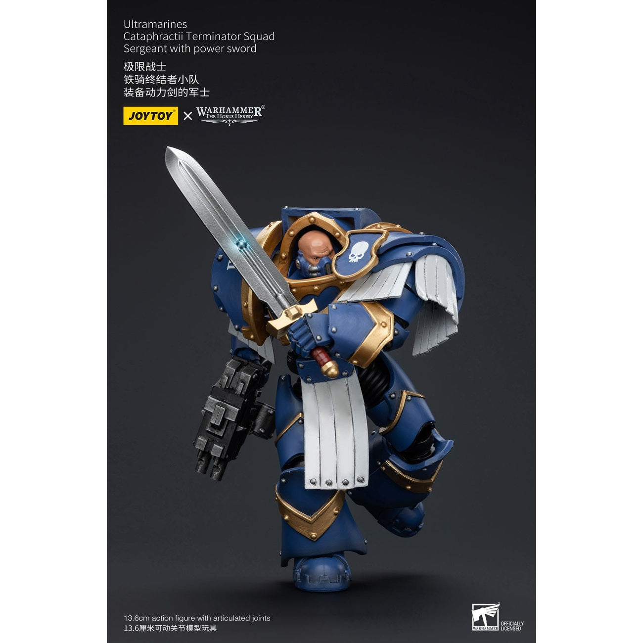 Productafbeelding Warhammer The Horus Heresy Actiefiguur 1/18 Ultramarines Cataphractii Terminator Squad Sergeant with Power Sword 14 cm