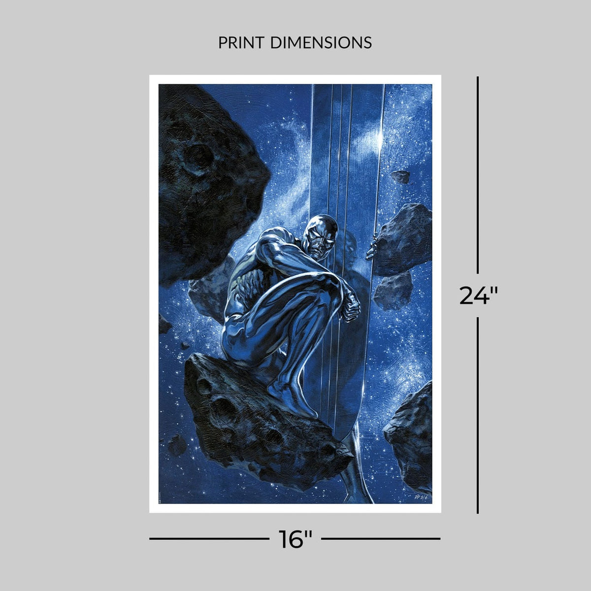 Productafbeelding Marvel kunstdruk Silver Surfer: Ghost Light 61 x 41 cm - oningelijst